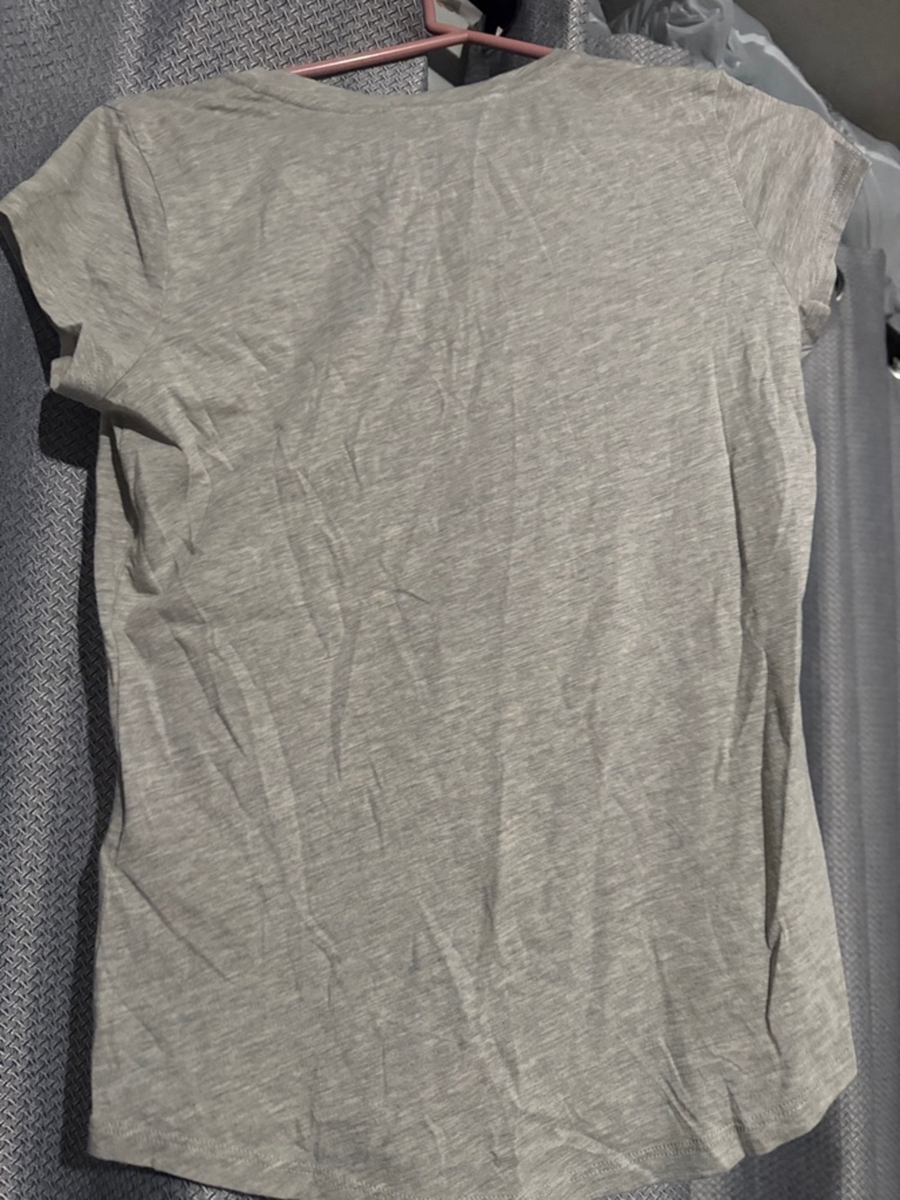 Ralph Lauren Women’s V-Neck Short Sleeve Tee - Heather Gray with Navy Pony - Picture 2 of 3